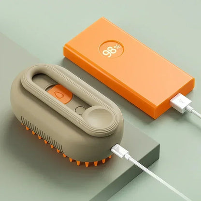 Steam Pet Brush 3-In-1 Massage Dog Steamy Brush Spray Beauty Tangled and Loose Hair Removal Cats Grooming Comb Dogs
